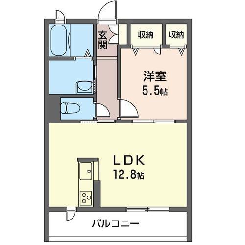 ラ・ネージュ(1LDK/2階)の間取り写真