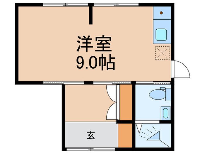 町屋弐番(ワンルーム/1階)の間取り写真