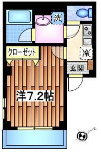 メゾンドボヌール(1K/2階)の間取り写真