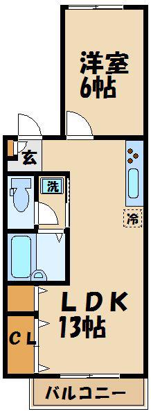 レジデンス世田谷(1LDK/1階)の間取り写真