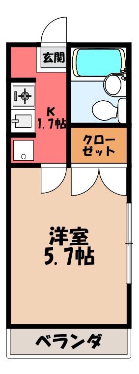アーバンコア7(1K/1階)の間取り写真