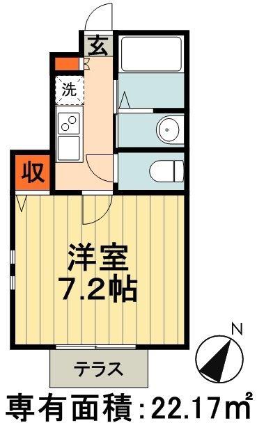 サードロック千葉(1K/1階)の間取り写真