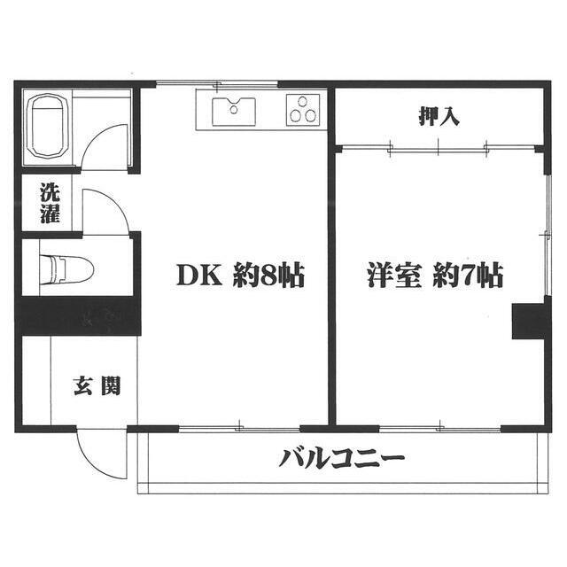 コーポカナエ(1DK/1階)の間取り写真