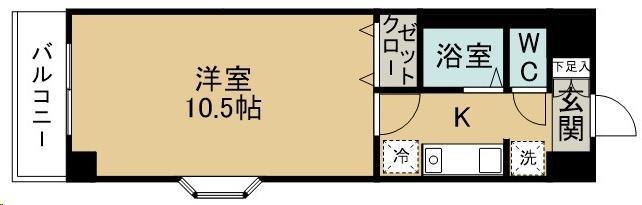 サンフレア金屋敷(1K/2階)の間取り写真