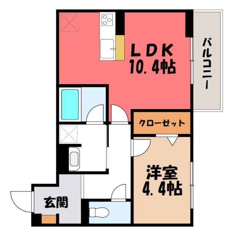 D-GRAN 飯田町(1LDK/2階)の間取り写真