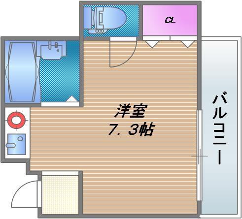 デッセ森ノ宮(ワンルーム/3階)の間取り写真