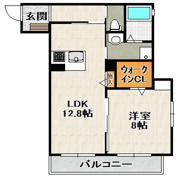 サカセ川ハイツA(1LDK/2階)の間取り写真