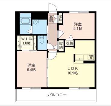 RESPECT K&S(2LDK/3階)の間取り写真