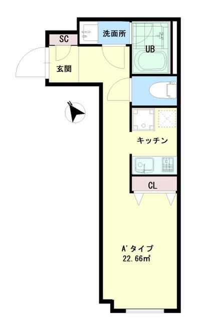 PREMIUM RESIDENCE AKABANE(1K/4階)の間取り写真