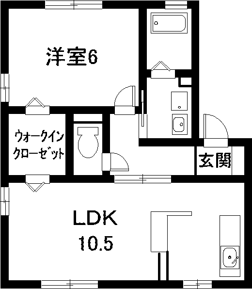 コゥジィーコート(1LDK/1階)の間取り写真
