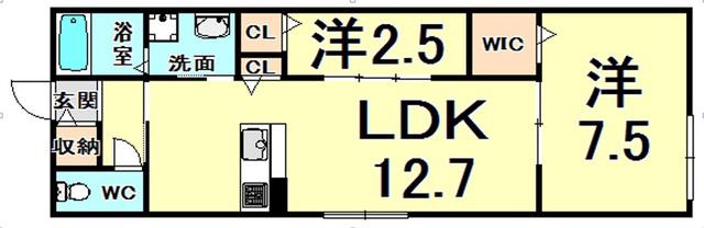 ベルハイム(2LDK/1階)の間取り写真