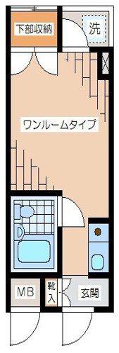 梅ヶ丘アームス(ワンルーム/3階)の間取り写真