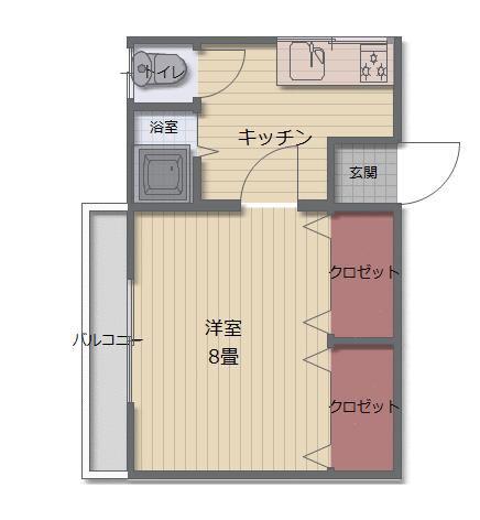 さざなみハイツ(1K/2階)の間取り写真