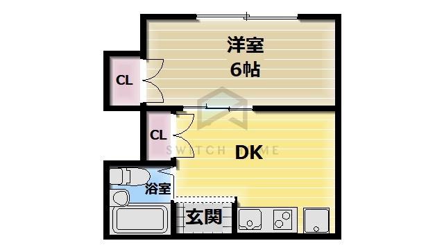 福寿マンション1号館(1DK/2階)の間取り写真