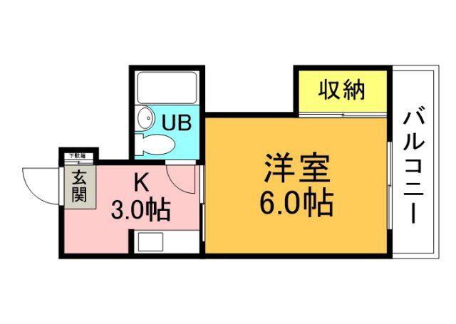 第二グリーンハイツ(1K/2階)の間取り写真