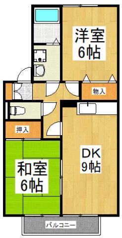 TSTサンハイツ(2DK/2階)の間取り写真
