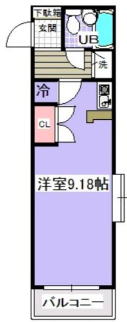 ローズガーデンA52番館(ワンルーム/2階)の間取り写真
