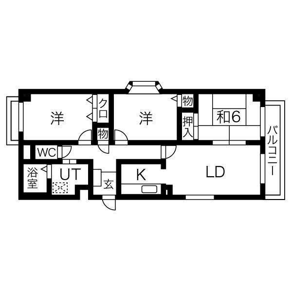 桜塚ハイツ(3LDK/3階)の間取り写真