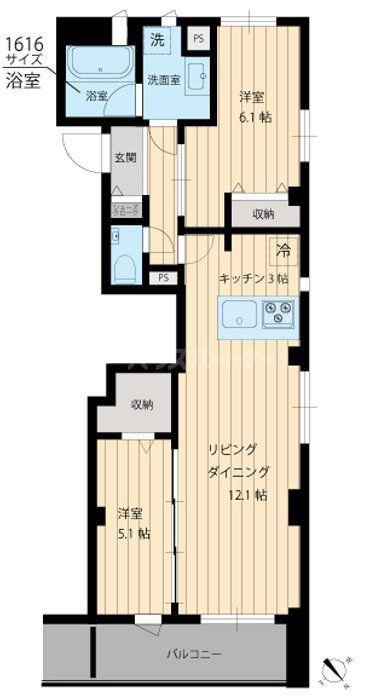 S.FIRSTビューノ西小岩(2LDK/2階)の間取り写真