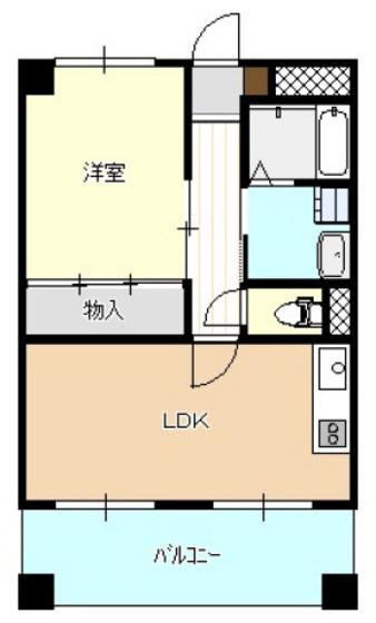 Kコーポ(1LDK/7階)の間取り写真