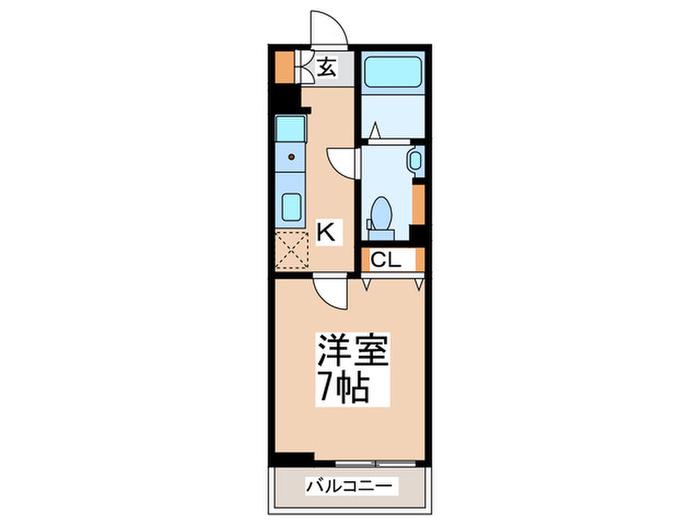 コンポジット宮前平(1K/1階)の間取り写真