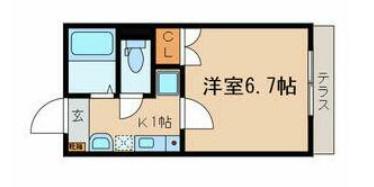 東京メトロ有楽町線 千川駅 徒歩2分 3階建 築13年(1K/1階)の間取り写真
