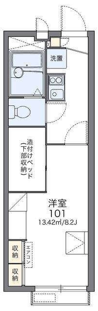 レオパレス砂漠のバラ(1K/1階)の間取り写真