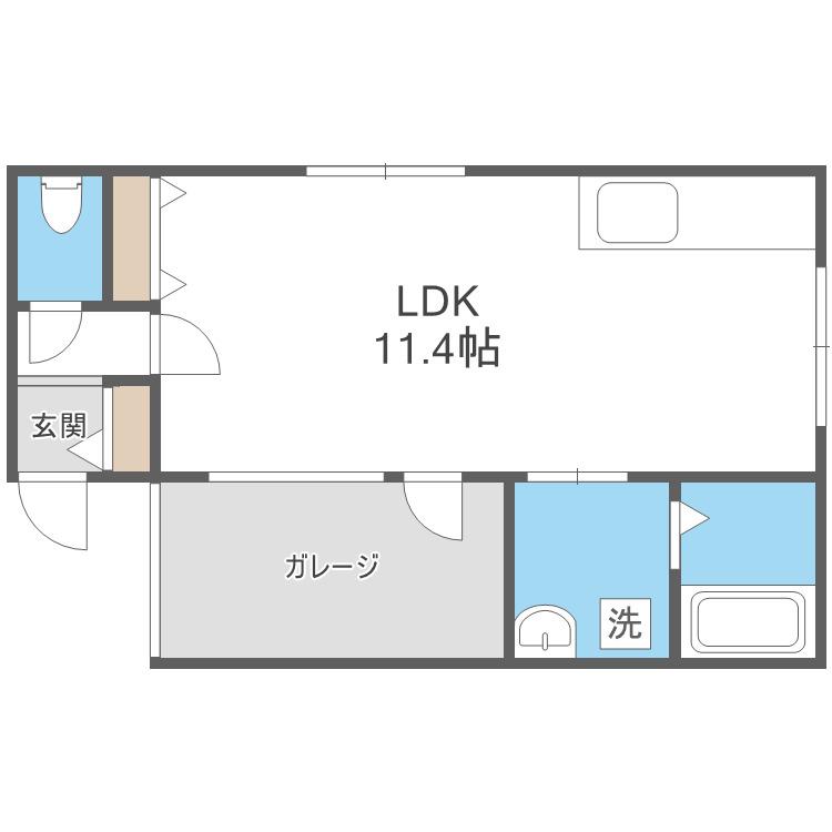 LIVING WITH MOTO(1K/2階)の間取り写真