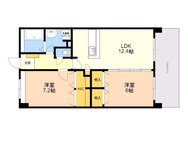 リバーランド箱崎5(2LDK/2階)の間取り写真