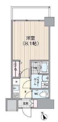 オーキッドレジデンス船橋本町(1K/6階)の間取り写真
