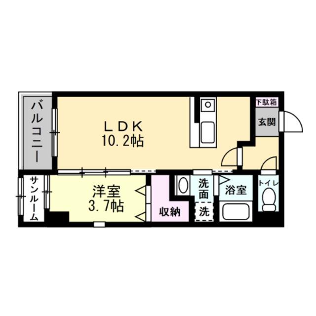 AMAYER TROIS(1LDK/3階)の間取り写真