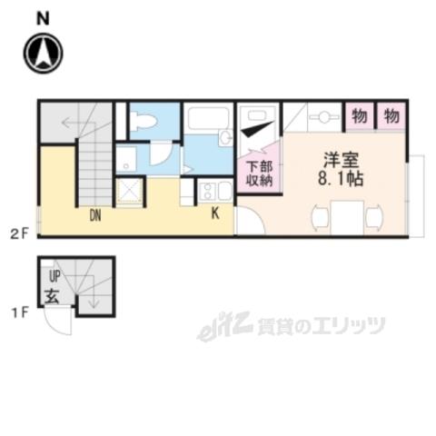 レオパレス喜楽楽2(1K/2階)の間取り写真