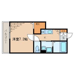 ステラフィールズII(1K/3階)の間取り写真