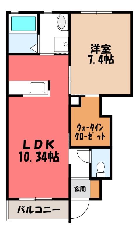 ローズメゾン(1LDK/1階)の間取り写真