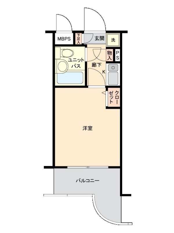 クリオ根岸弐番館(1K/4階)の間取り写真