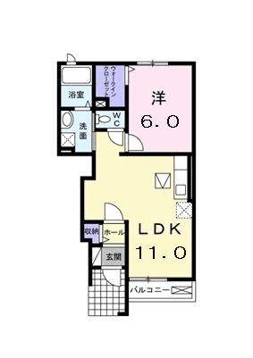 クラール・アイ(1LDK/1階)の間取り写真