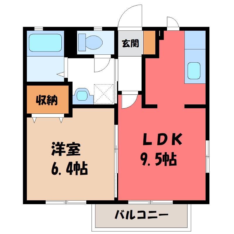 アマンジオA(1LDK/1階)の間取り写真