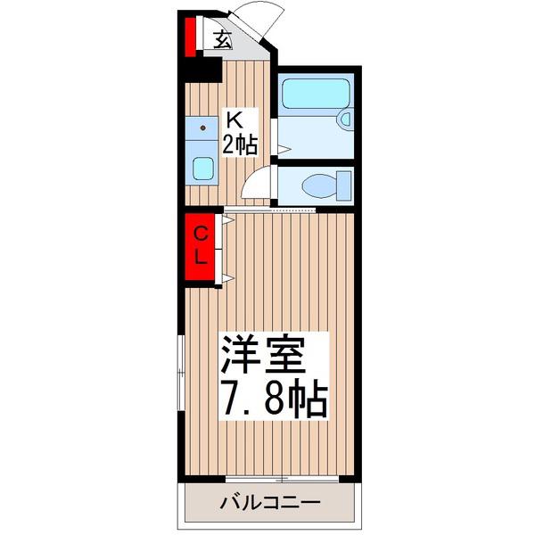 東武東上線 志木駅 徒歩5分 3階建 築27年(1K/2階)の間取り写真