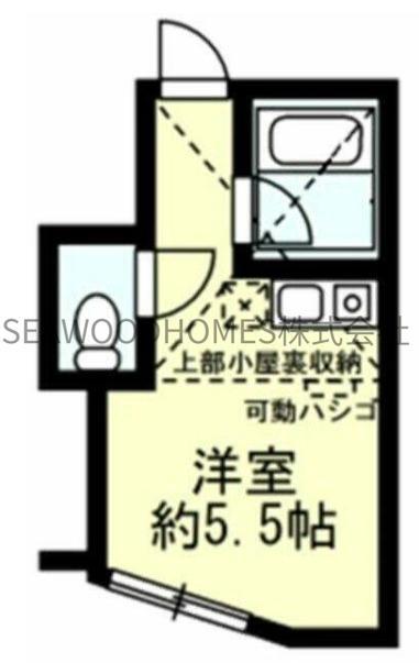 ユナイト追浜モンセラートの杜(ワンルーム/2階)の間取り写真
