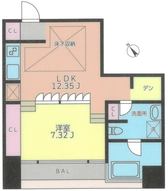 BEKKA(1LDK/13階)の間取り写真