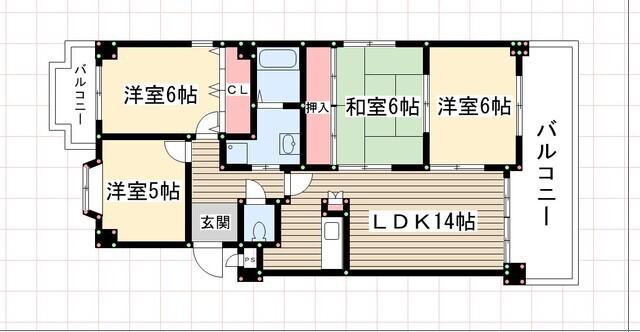 いづみハイツ平池(4LDK/2階)の間取り写真