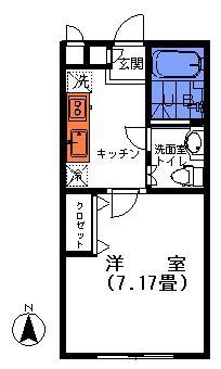 パールアイボリー大森(1K/1階)の間取り写真