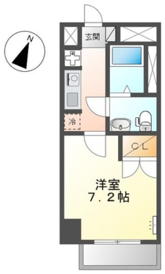 ＪＲ京浜東北線 川崎駅 徒歩10分 7階建 築20年(1K/6階)の間取り写真