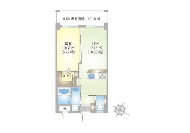 CREOLE(1LDK/4階)の間取り写真