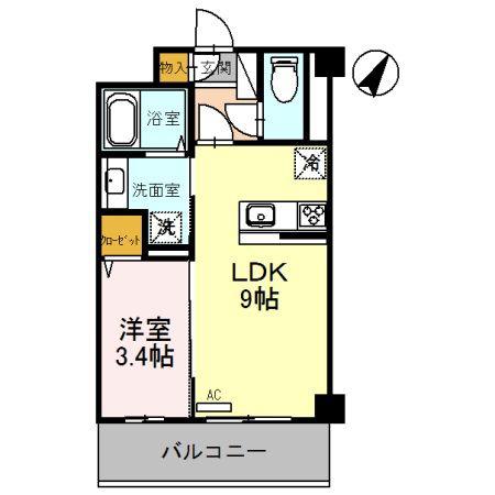 グランアネシス金澤(1LDK/5階)の間取り写真