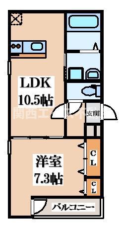 フジパレス東花園駅北II番館(1LDK/1階)の間取り写真