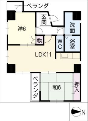 RESIDENCE 30(2LDK/4階)の間取り写真