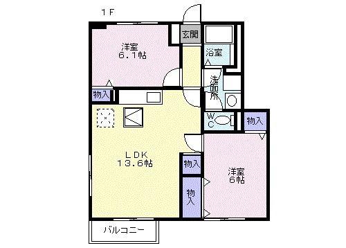 パル・フレッサIII(2LDK/1階)の間取り写真