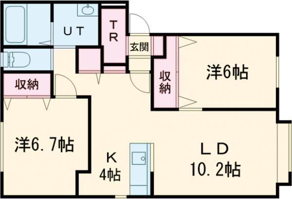 チェリー豊岡(2LDK/1階)の間取り写真