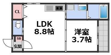 COURT MT(1LDK/1階)の間取り写真